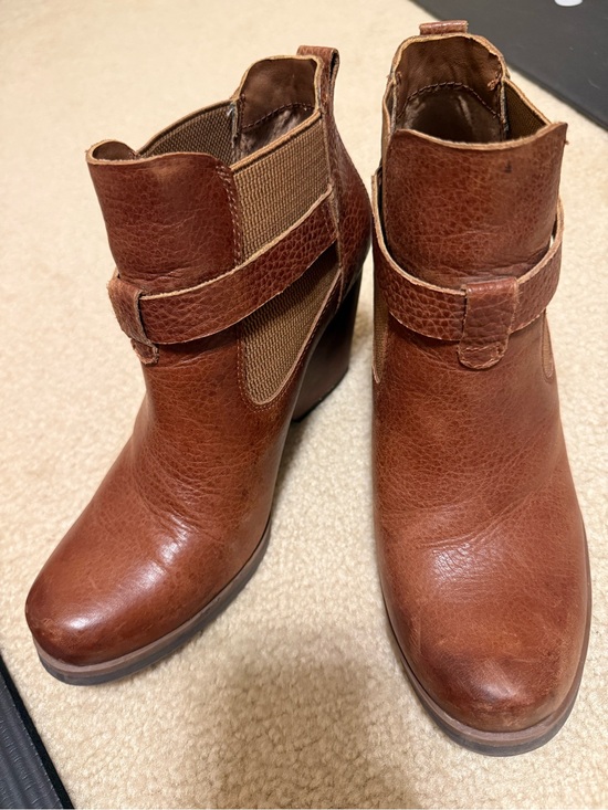 Kork-Ease Shoes - Korks Brown Leather Wedge Ankle Booties